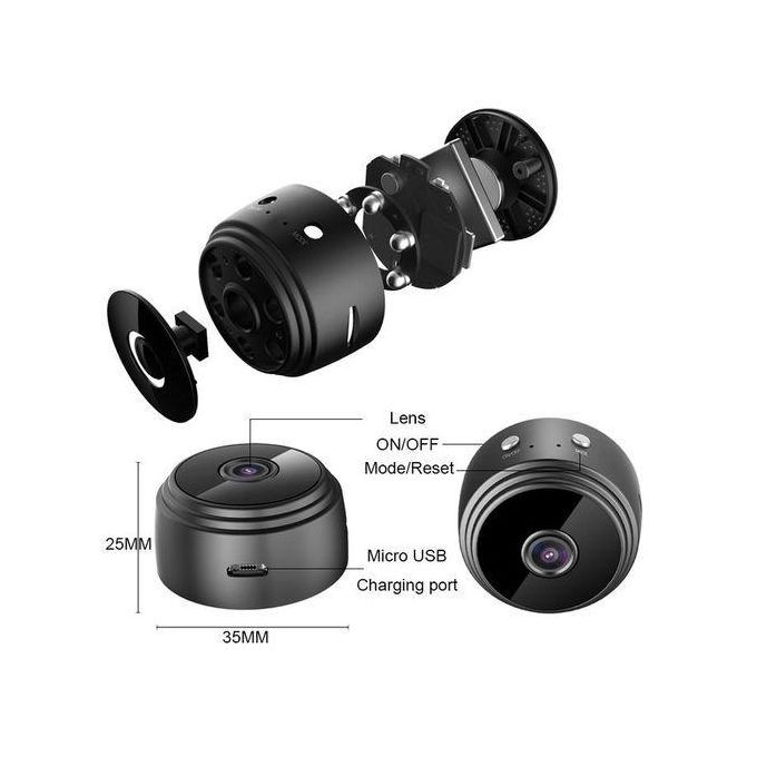 A9 Mini Camera, 1080P HD with Magnetic Rear Cover, Home Security Mini Surveillance Camera (Black) - Image 4
